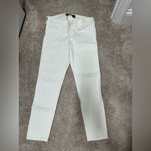 Hollister crop white jeans